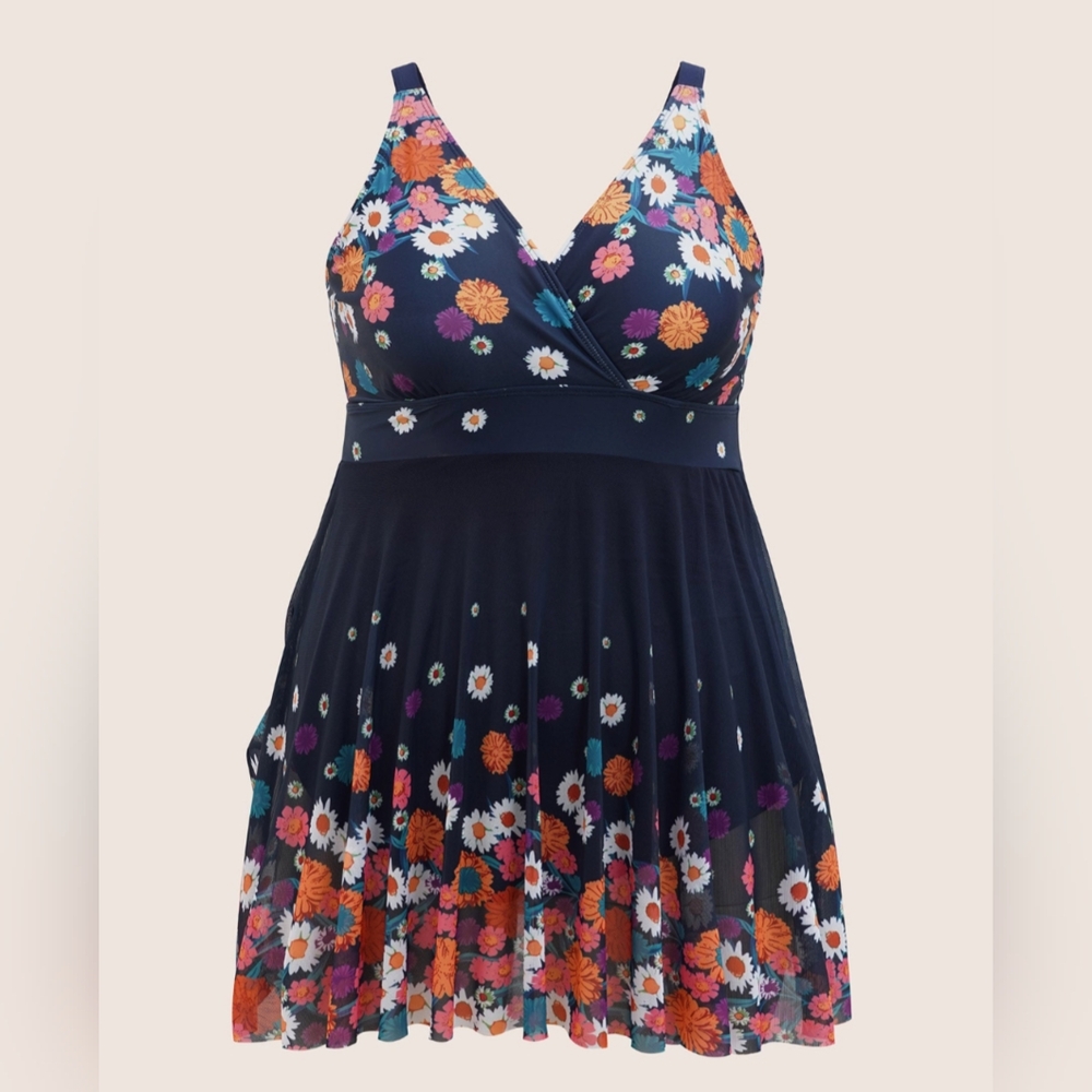BloomChic Mesh Overlay Swim Sundress